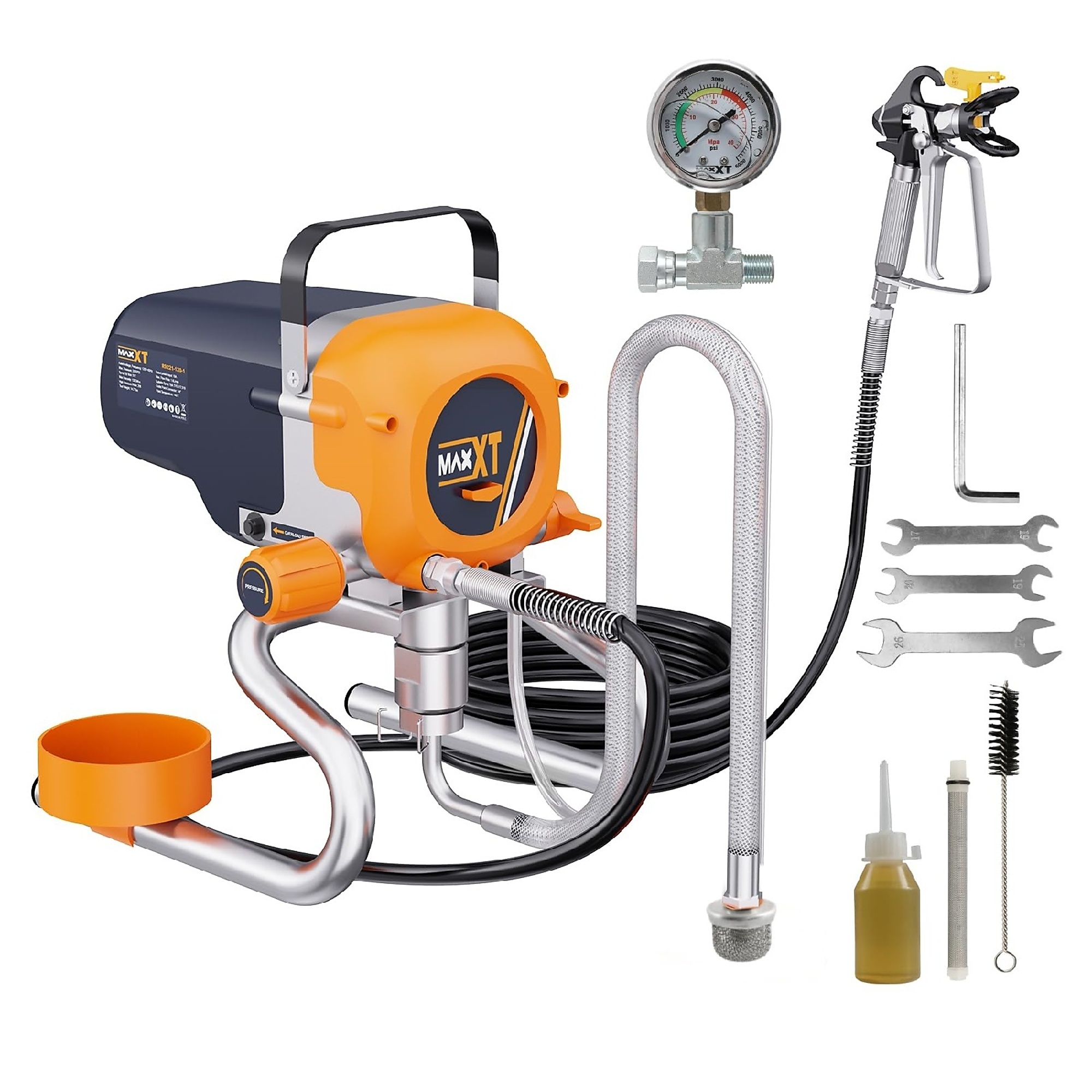 BlackTeck Airless Paint Sprayer with Stand — 3300 PSI, 0.82 HP, 0.32 Gal./Min., Stainless Steel, Model# N2-221120